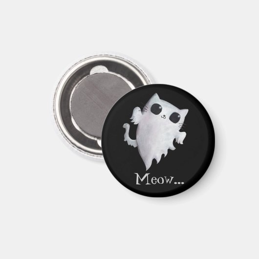 Aimant Halloween chat fantôme mignon (Recto/Verso)