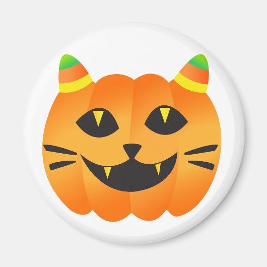 Aimant Halloween Chat-o'-Lanterne (Devant)