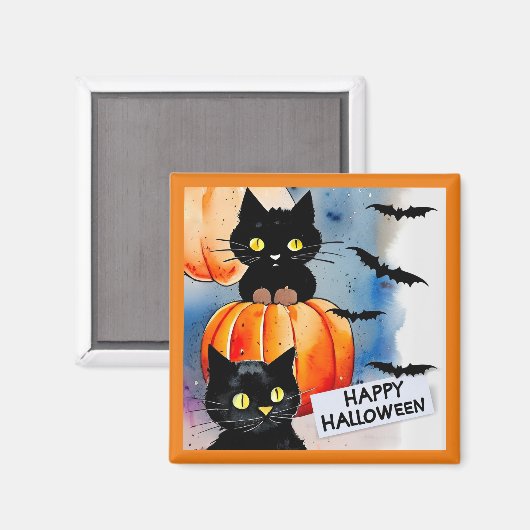 Aimant Halloween Chats Et Chats (Recto/Verso)