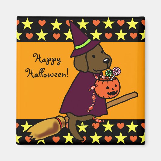 Aimant Halloween Chocolat Labrador Carton 1 (Devant)