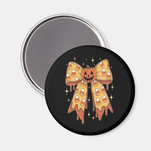 Aimant Halloween Citrouille Bow Candy Corn (Recto/Verso)