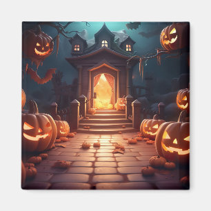Aimant Halloween Citrouille brillant