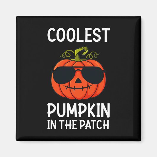 Aimant Halloween Citrouille Le Plus Coolest Dans Le Patch (Devant)