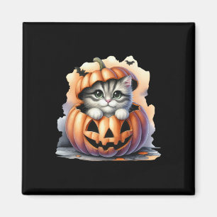 Aimant Halloween Citrouille mignonne Chatte Fille Femmes