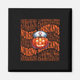 Aimant Halloween Citrouille Nurse mignon Cna Costume Scru