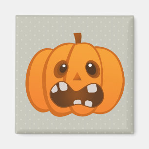 Aimant Halloween Citrouille orange Jack-o'lanterne