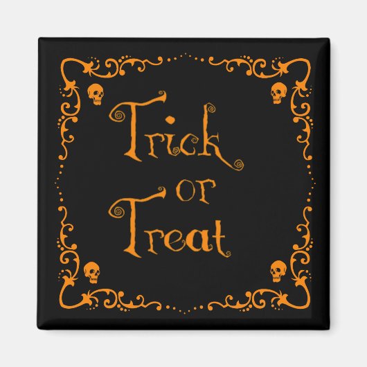Aimant Halloween Citrouille Orange Trick ou traitement (Devant)