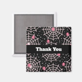Aimant Halloween Cobwebs et araignées Motif Merci (Recto/Verso)