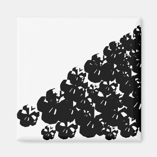 Aimant Halloween crânes noirs effrayants pile blanc (Devant)