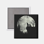 Aimant Halloween Dachshund Et Lune (Recto/Verso)