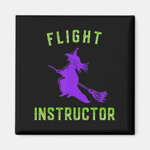 Aimant Halloween de sorcière instructeur de vol