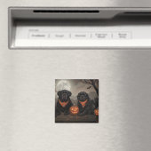 Aimant Halloween de Terre-Neuve Éffrayant (In Situ (Lave-vaisselle))