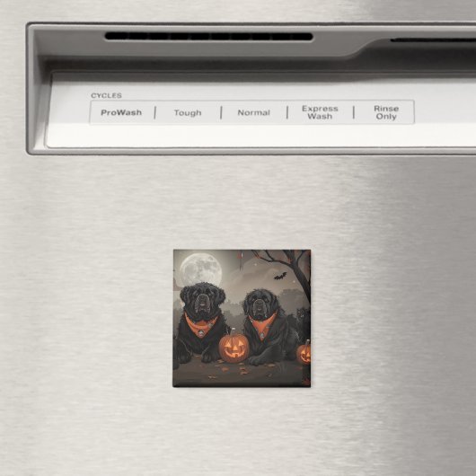 Aimant Halloween de Terre-Neuve Éffrayant (In Situ (Lave-vaisselle))