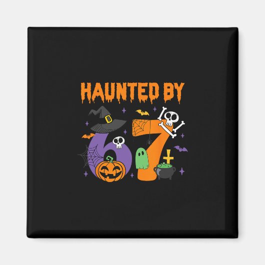 Aimant Halloween effrayant 67 Six Sept Mème 1 (4)  (Devant)