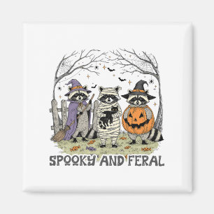 Aimant Halloween éffrayante Et Férale Cute Ghost Raccoon