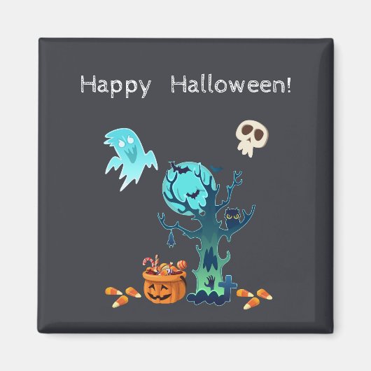 Aimant Halloween Éffrayants Fantômes chauves-souris Skuls (Devant)