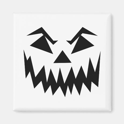 Aimant Halloween face effrayant blanc (Devant)