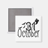 Aimant Halloween fantôme éffrayant 31 octobre (Recto/Verso)