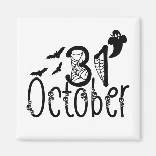 Aimant Halloween fantôme éffrayant 31 octobre