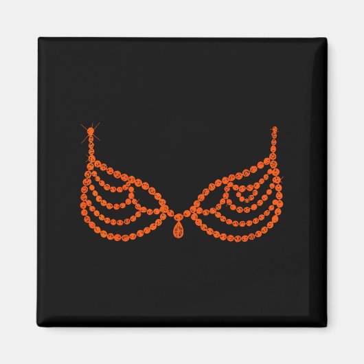 Aimant Halloween Funny Showgirl Orange Crystal Bra Lazy C (Devant)