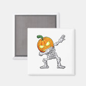 Aimant Halloween garçons Dabbing Skeleton Citrouille effr (Recto/Verso)