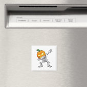 Aimant Halloween garçons Dabbing Skeleton Citrouille effr (In Situ (Lave-vaisselle))