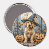Aimant Halloween Golden Retriever Puppy Jack O Lanterns (Recto/Verso)