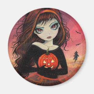 Aimant Halloween Grande Fille aux Yeux avec Citrou