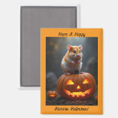Aimant Halloween Hamster Et Citrouilles (Recto/Verso)