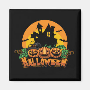Aimant Halloween Haunted House Citrouilles