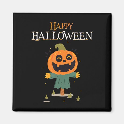 Aimant Halloween heureux citrouille (Devant)