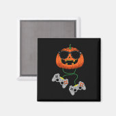 Aimant Halloween Jack-o'-lantern Gamer Boys Enfants Homme (Recto/Verso)