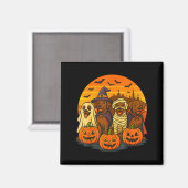 Aimant Halloween labrador brun fantôme chocolat effrayant (Recto/Verso)