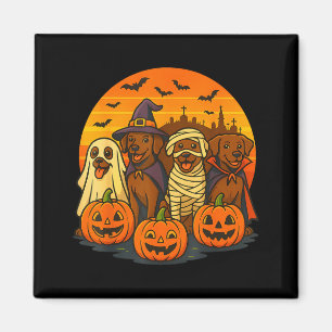 Aimant Halloween labrador brun fantôme chocolat effrayant