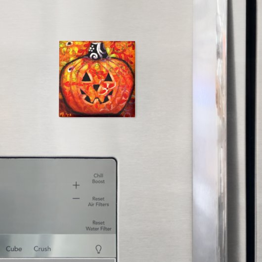 Aimant Halloween lunaire Jack-O-Lantern Abstrait (In situ (réfrigérateur))