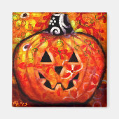 Aimant Halloween lunaire Jack-O-Lantern Abstrait (Devant)
