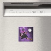 Aimant Halloween Magic Flying WitPleine lune (In Situ (Lave-vaisselle))