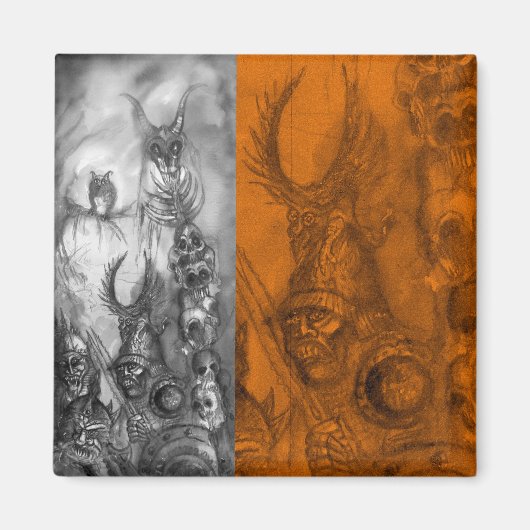 Aimant HALLOWEEN MONSTERS / ORK WAR Imaginaire (Devant)