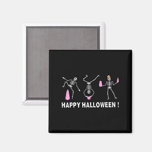 Aimant Halloween Montessori Teacher Skeleton Dancing Educ (Recto/Verso)