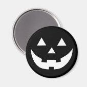 Aimant Halloween noir blanc Jack-o'-lantern éffrayant (Recto/Verso)