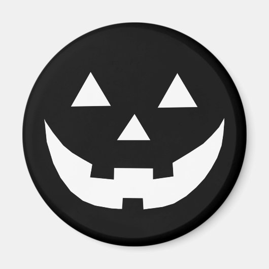 Aimant Halloween noir blanc Jack-o'-lantern éffrayant (Devant)