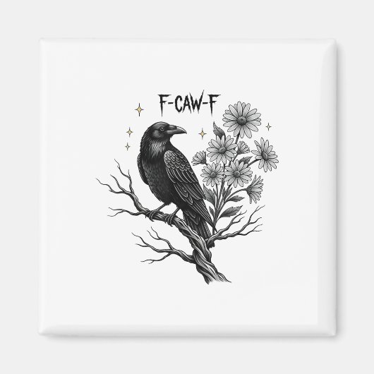 Aimant Halloween noir crow F-caw-f _1 (Devant)