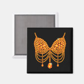 Aimant Halloween Orange Bra Design Costume Show Girls (Recto/Verso)