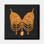 Aimant Halloween Orange Bra Design Costume Show Girls (Devant)