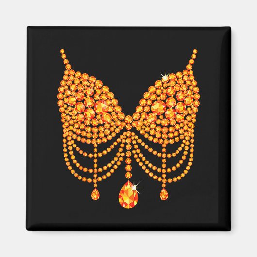 Aimant Halloween Orange Bra Design Costume Show Girls (Devant)