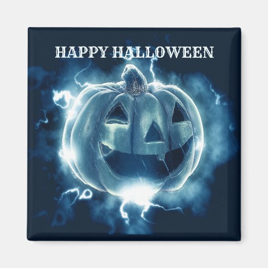 Aimant Halloween Parti mal bleu Citrouille Horreur (Devant)