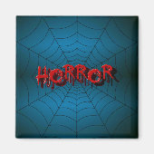 Aimant Halloween Party Red Horror Spider Web Blue Effraye (Devant)