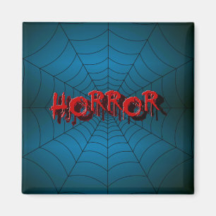 Aimant Halloween Party Red Horror Spider Web Blue Effraye