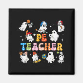 Aimant Halloween Pe Teacher Ghost Playing Sports Physical (Devant)
