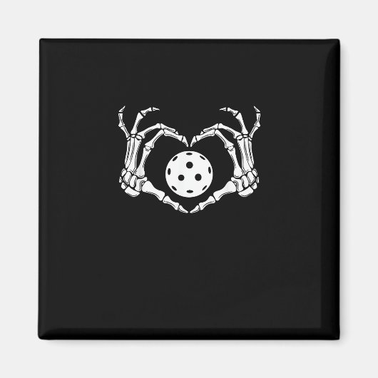 Aimant Halloween Pickle Skeleton Mains de coeur (Devant)